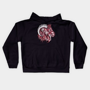 Halloween occult red goat Kids Hoodie